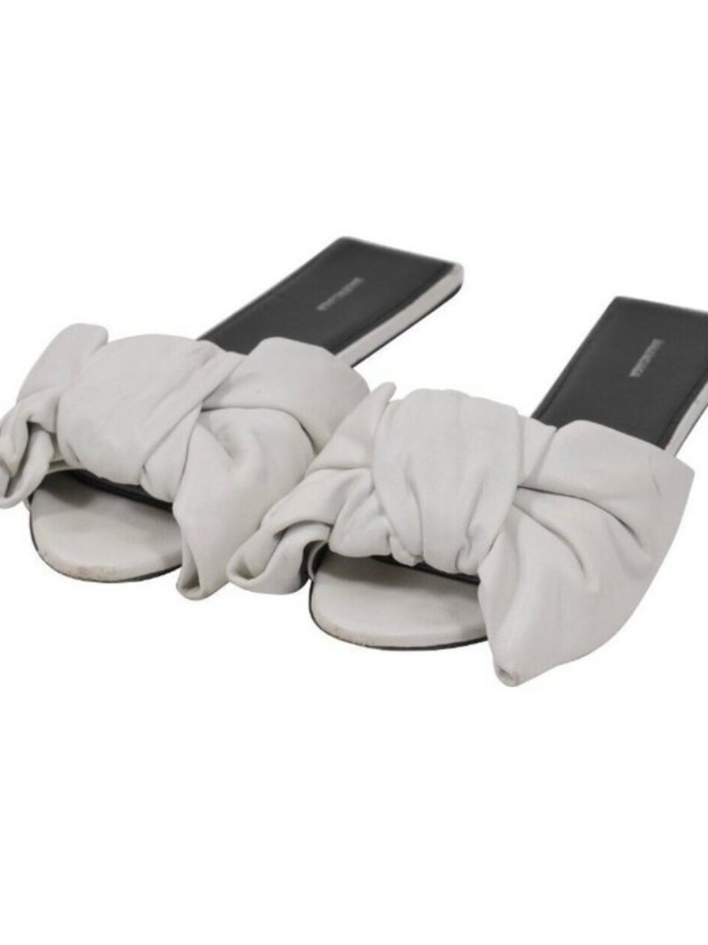 Balenciaga White Bow Nappa Leather Slide Mules 38.5 - Picture 5 of 16